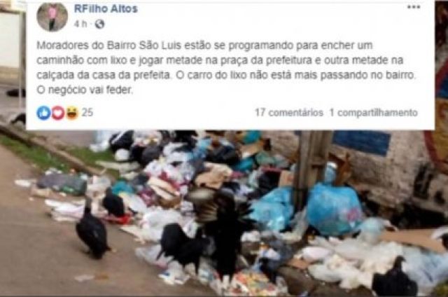 GREVE DOS GARIS: Moradores amea�am jogar lixo na Pra�a da Prefeitura de Altos - Pi