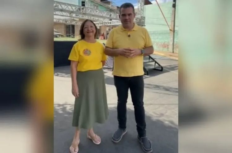 Prefeito eleito no município de Orós, Simão Pedro Alves, e sua mãe e vice, Tereza Cristina