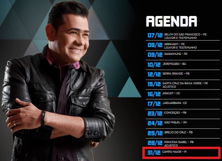 Batista se apresentará no dia 31 de dezembro