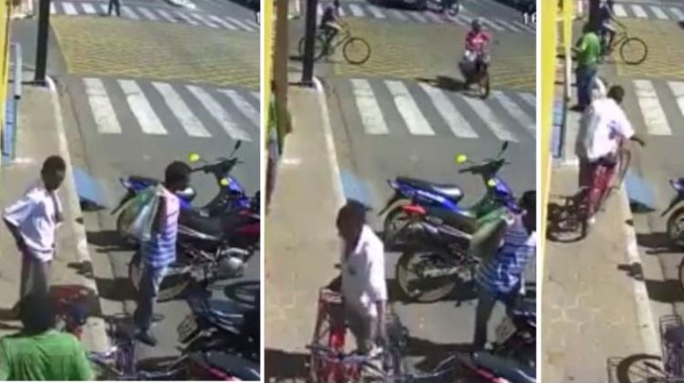 Imagens foram registradas por uma câmera de segurança da Farmácia, que funciona junto com a gráfica 