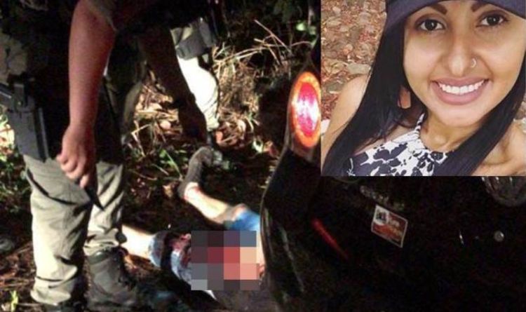 Carliane (no detalhe) e o rapaz que pilotava a moto baleado