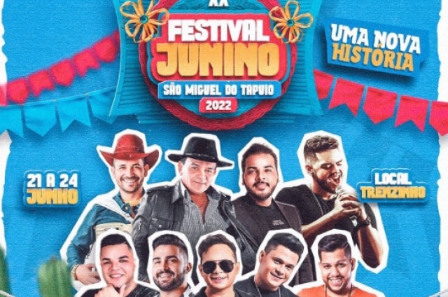Prefeitura de anuncia atrações do XX Festival Junino de São Miguel do Tapuio (PI)