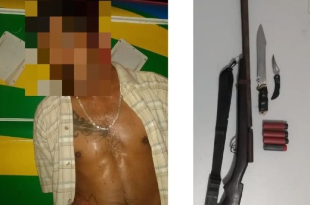 Polícia prende homem por posse de arma de fogo e arma branca em Castelo do Piauí