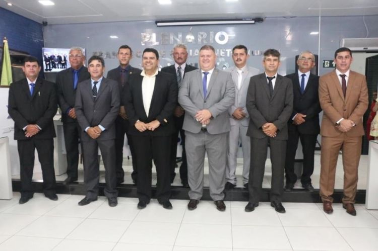 Cerimônia de posse dos vereadores, prefeito e vice-prefeito de Boa Vista (PB) em 2021. Cidade nunca elegeu uma mulher para a administração pública. — Foto: Divulgação/Câmara Municipal de Boa  Cerimônia de posse dos vereadores, prefeito e vice-prefeito de Boa Vista (PB) em 2021. Cidade nunca elegeu uma mulher para a administração pública. — Foto: Divulgação/Câmara Municipal de Boa Vista