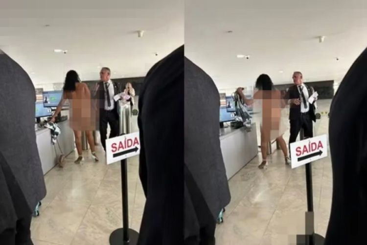Mulher pelada invade planalto para falar com Lula- Foto: Reproduções  Mulher pelada invade planalto para falar com Lula- Foto: Reproduções