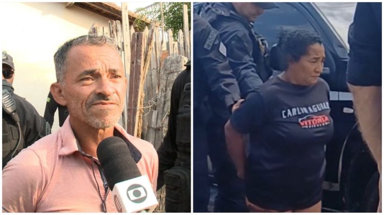 Matriarca e companheiro sendo presos - Fotos: Reproduções/TV Clube e A10+  Matriarca e companheiro sendo presos - Fotos: Reproduções/TV Clube e A10+